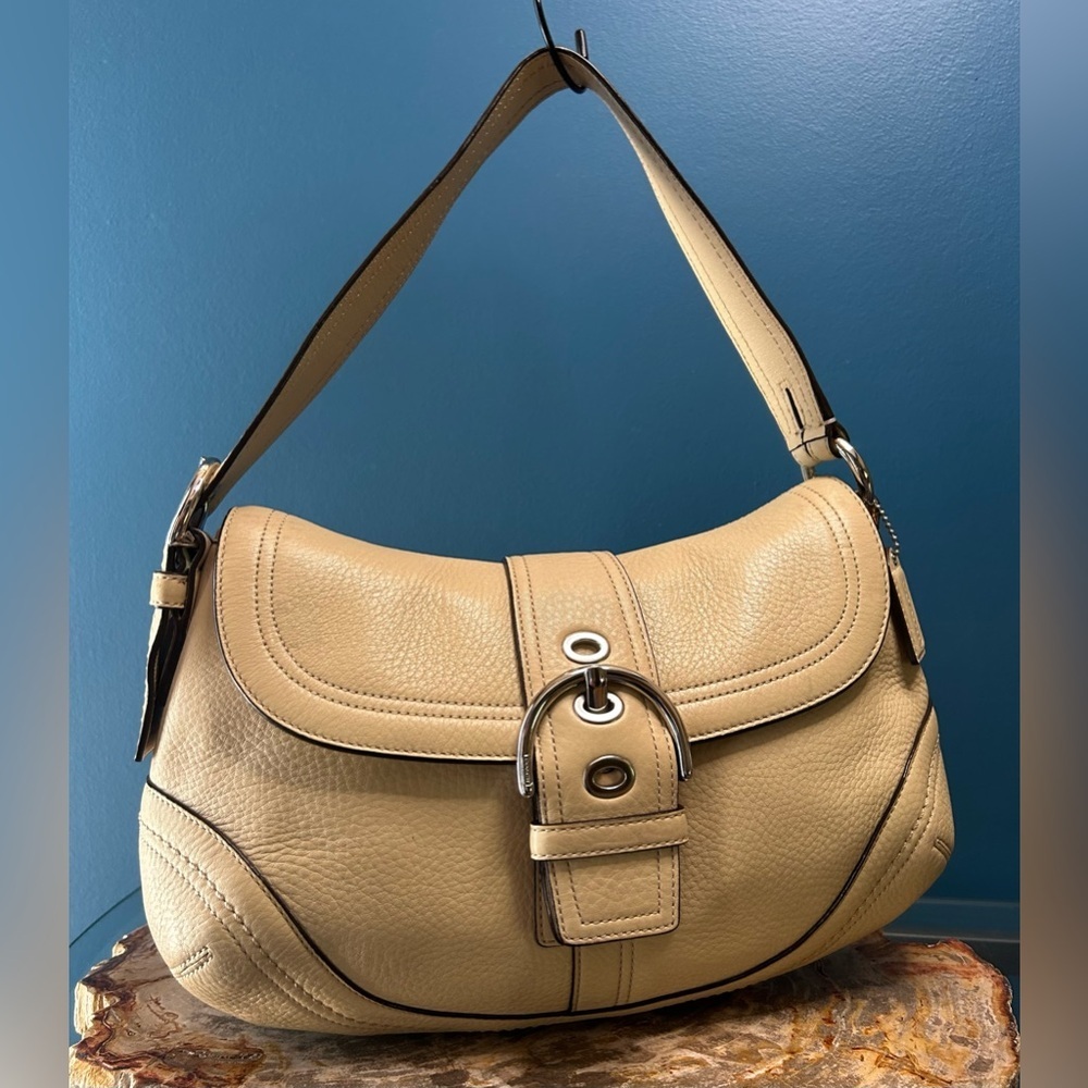 Coach Soho Flap Medium Shoulder Bag Taupe Leather F10910 EUC - Picture 16 of 17
